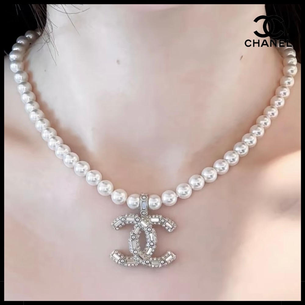 【華やかパールCCロゴ♪】CHANEL パール ネックレス チョーカー
