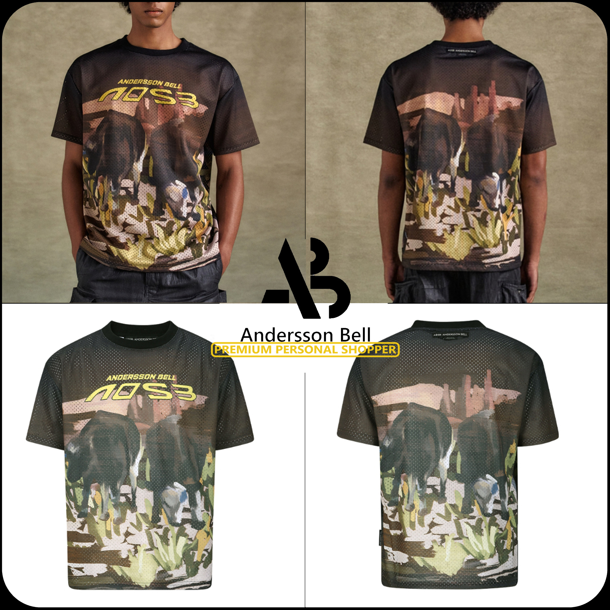 [ANDERSSON BELL]★25SS★韓国人気★COW PRINTED MESH T-SHIRTS