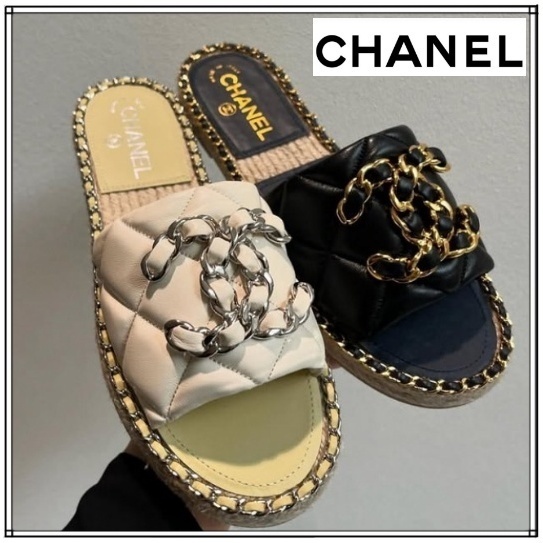《チェーン使いが可愛い♪》CHANELサンダル エスパドリーユ