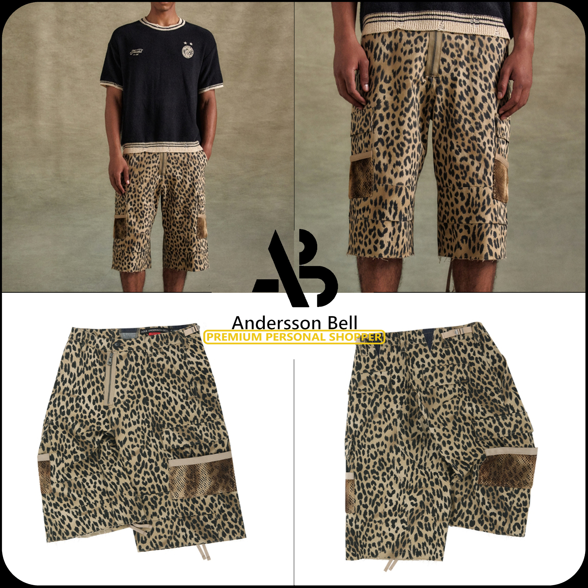 [ANDERSSON BELL]★韓国人気★Depot Leopard Cargo Shorts