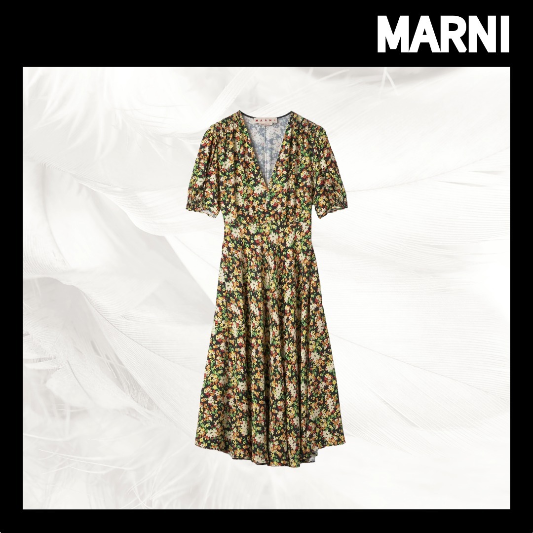 【MARNI】Floral Print Dress/追跡可能/全国送料無料