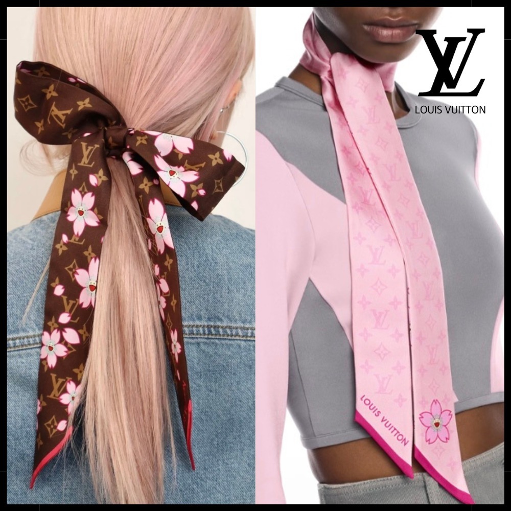 【村上隆コラボ】Louis Vuitton バンドー 桜 スカーフ ツイリー