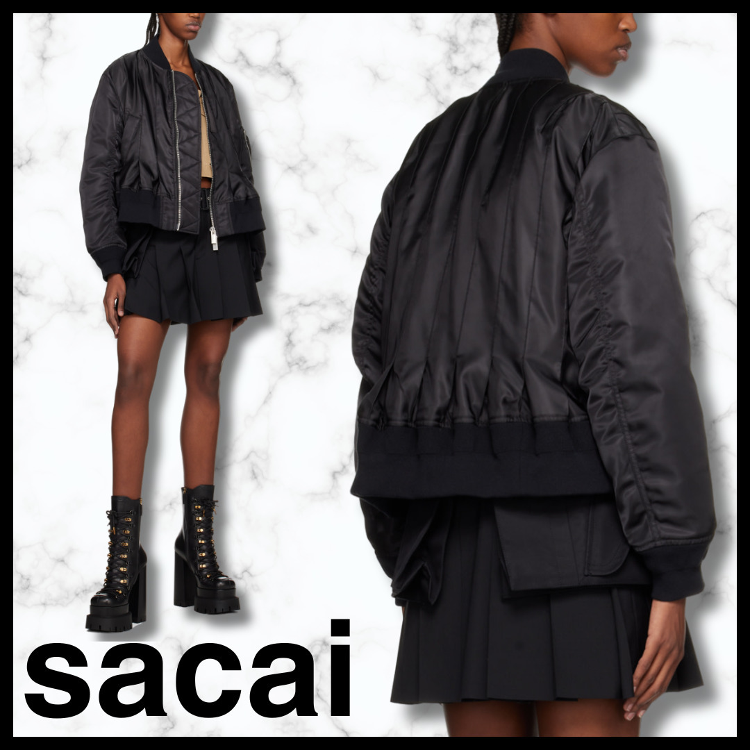送料関税込♢sacai サカイ プリーツ ボンバージャケット