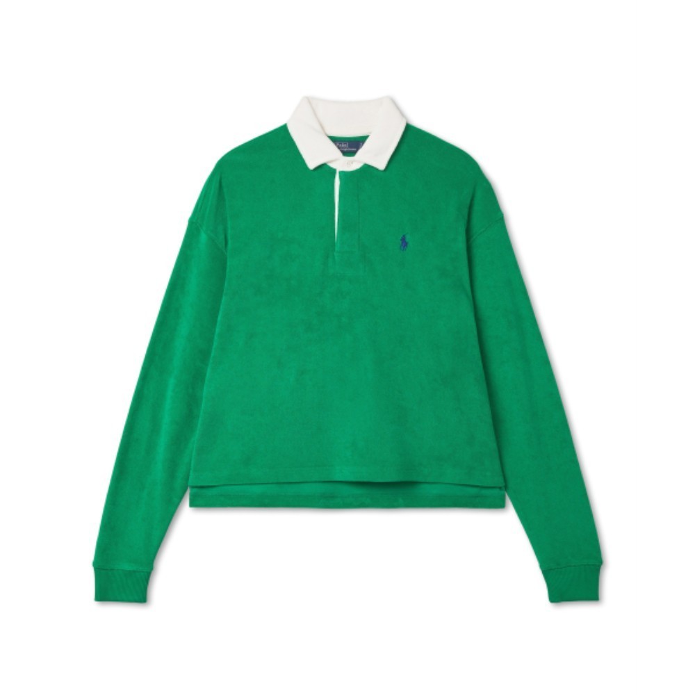 Tシャツ・カットソー POLO RALPH LAUREN W Crop Terry Rugby Shirt Green