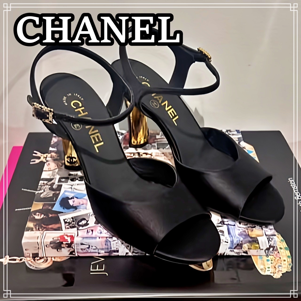 【25C/エレガントな足元を演出♪】CHANEL サンダル サテン