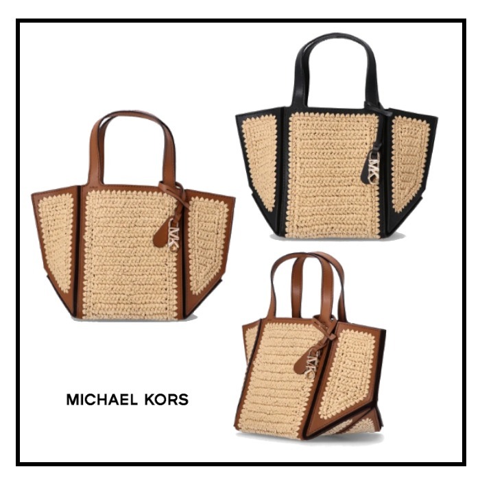 【新season】MICHAELKORS ストロー素材トートバッグ