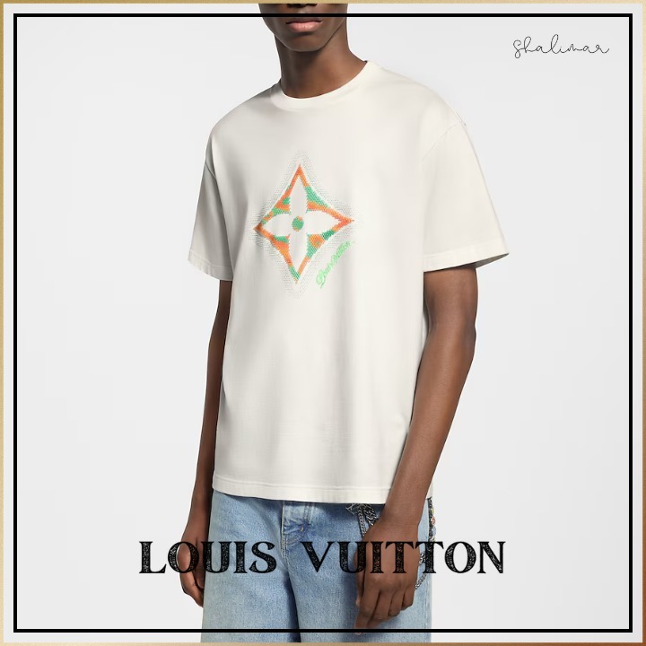 関税込★春コレ LV 3DPプリントフラワーTシャツ