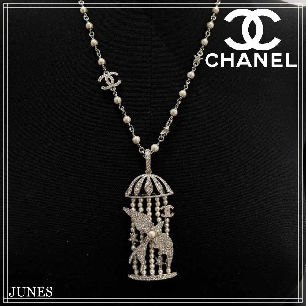 可愛いモチーフ！！【CHANEL】CCロゴ 鳥籠モチーフネックレス