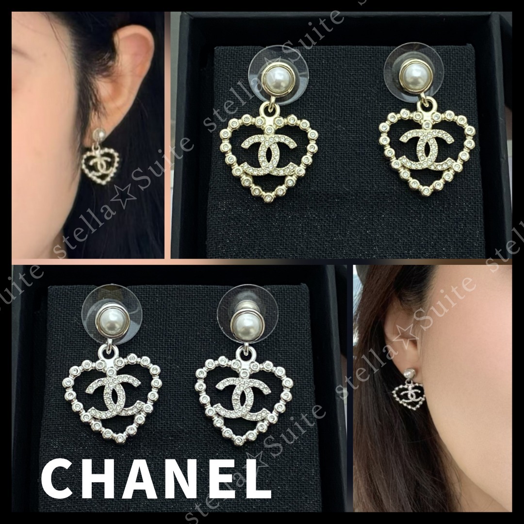 国内発送【CHANEL】ハートピアス☆コレクション限定☆キラキラ