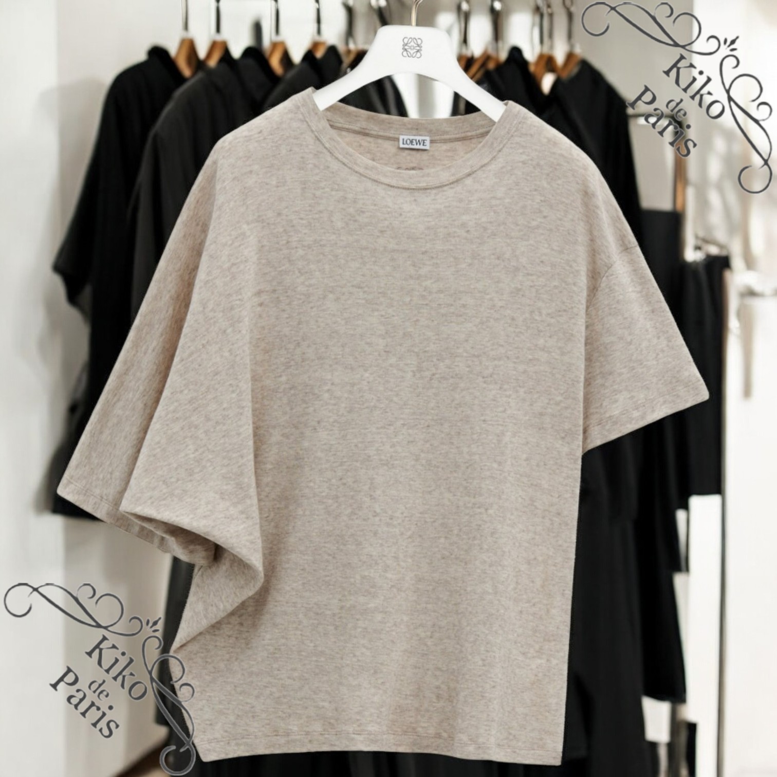 LOEWE ドレープ アシンメトリー Tシャツ コットン&ウール