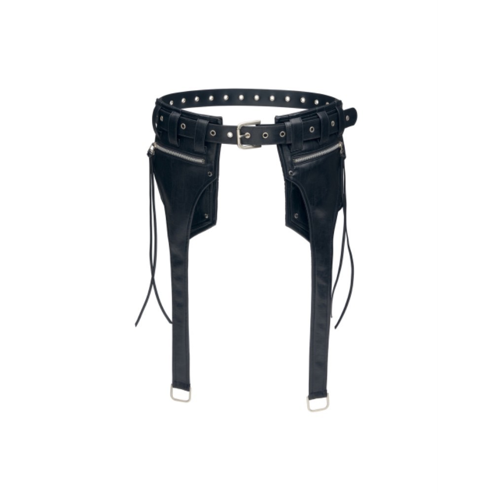 ★LECYTO★ Leather Long Cargo Pocket BeltBlack