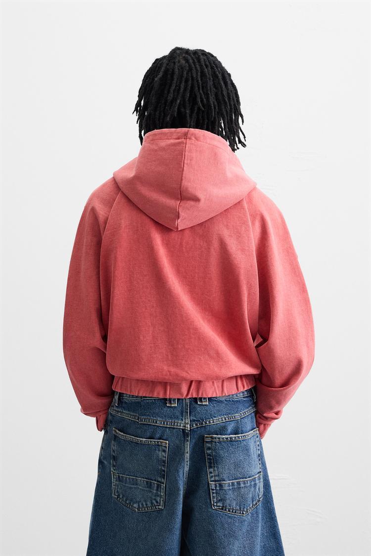 ZARA】ウォッシュ加工ジップアップフーディ 4729/402/600 (ZARA