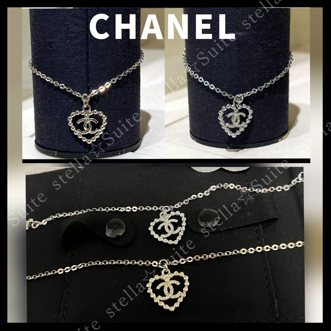 国内発送【CHANEL】ハートブレスレット☆チェーン★CCマーク