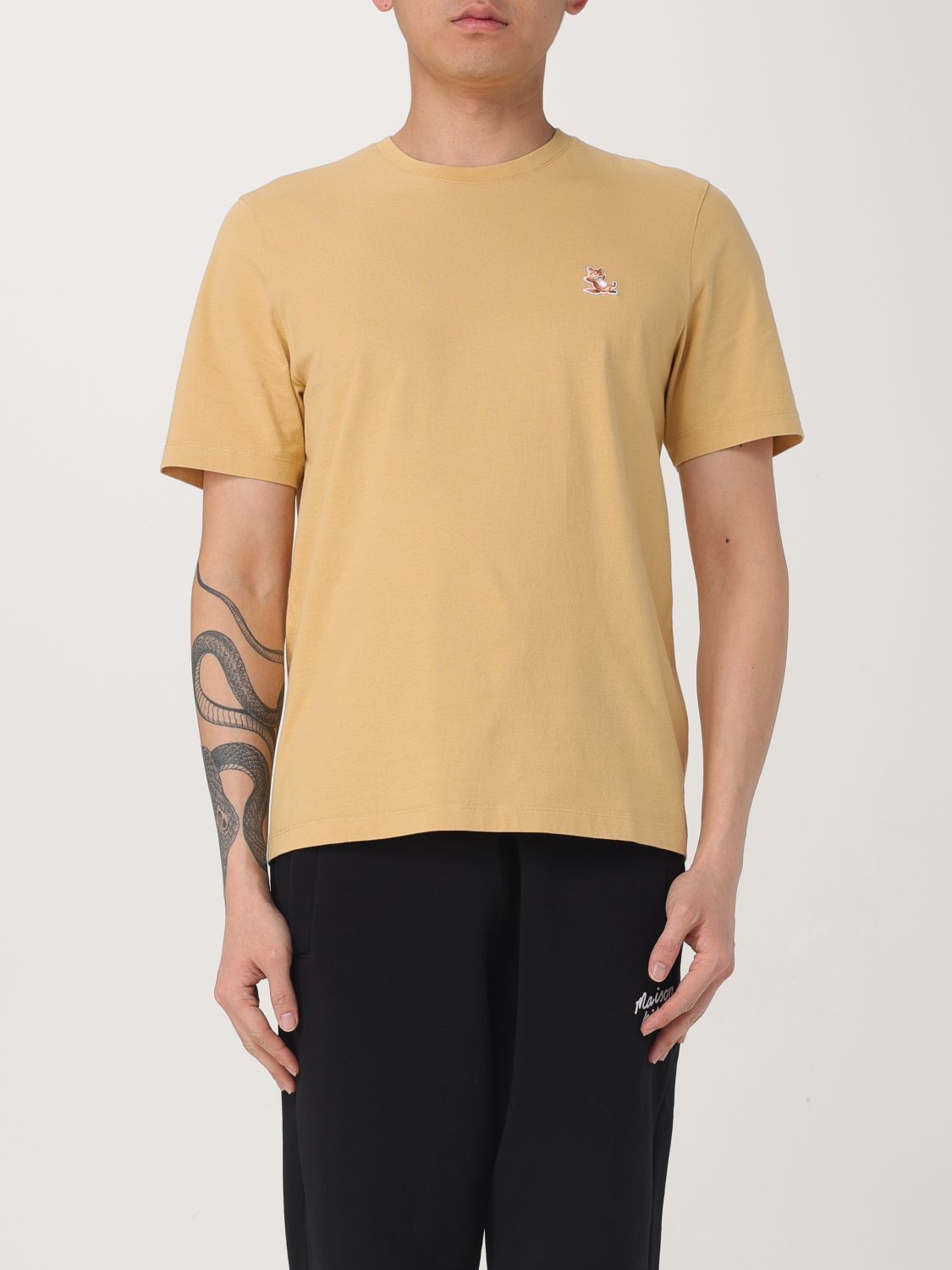 Tシャツ・カットソー MAISON KITSUNE Men T-shirt Yellow LM00110KJ0008 0116