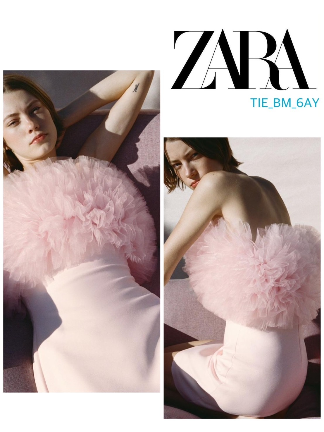 スペイン発送 ZARA ショートボリュームチュールドレス 数量限定