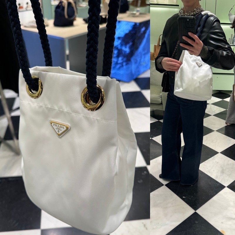プラダ マリナー スモール バケットバッグ (Re-Nylon)ブランデー ブランデー プラダ マリナースモール Re-Nylon バケットバッグ