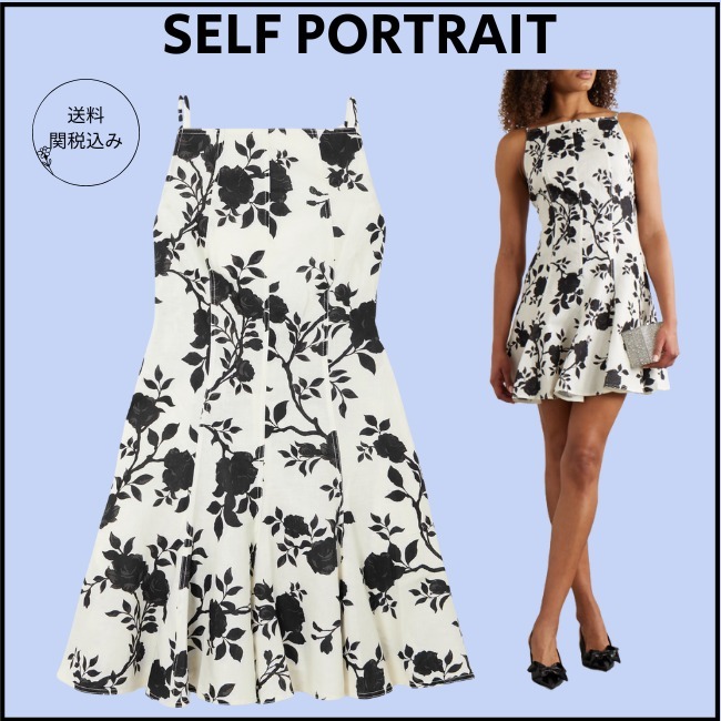 送料関税込【SELF PORTRAIT】オープンバックのミニドレス