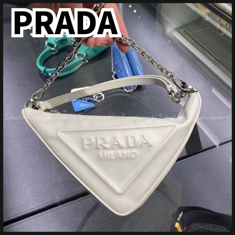 【PRADA】超人気！lady's 三角形 お洒落 ハンドバッグ