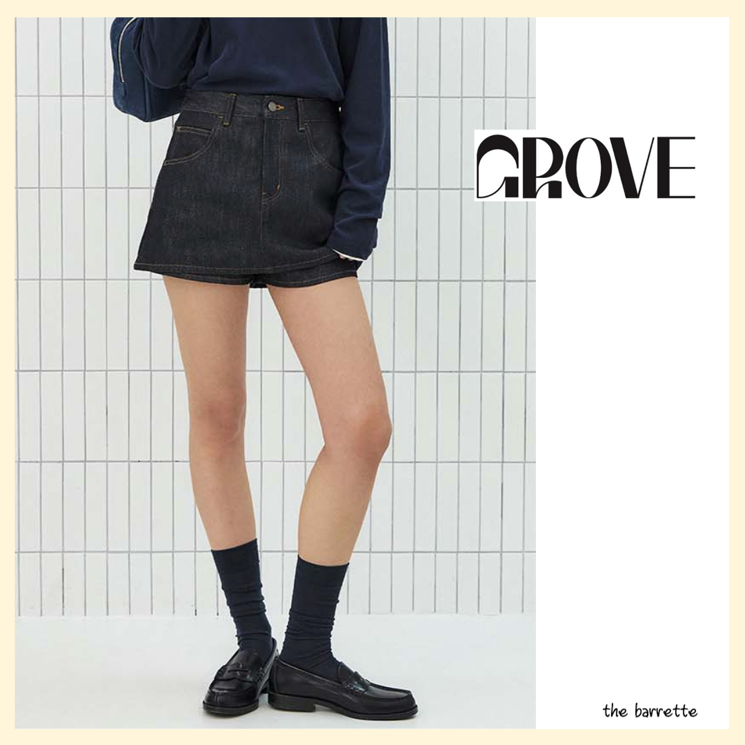 [GROVE] RAKE デニムスカートパンツ / 韓国ブランド