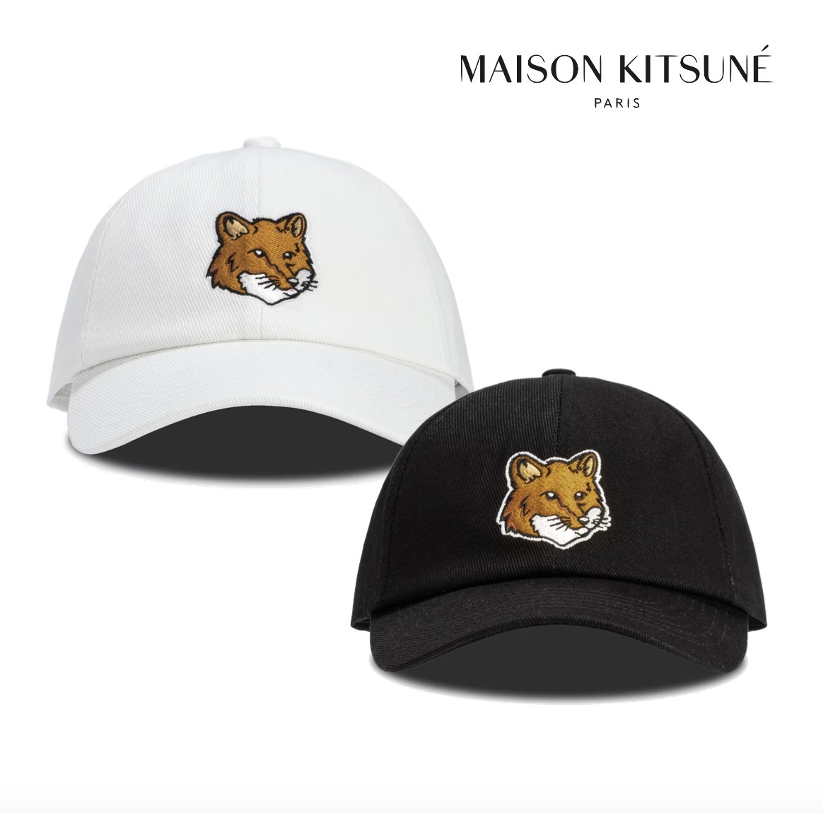 【国内発送】MAISON KITSUNE LARGE FOX HEAD 6P CAP