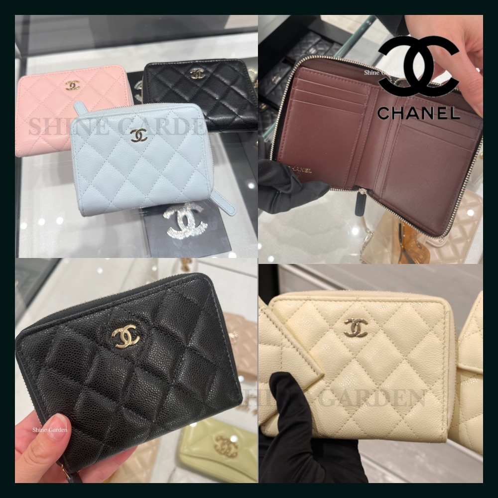 【25ss 新デザイン★】CHANEL ジップカードケース 財布 お札入る
