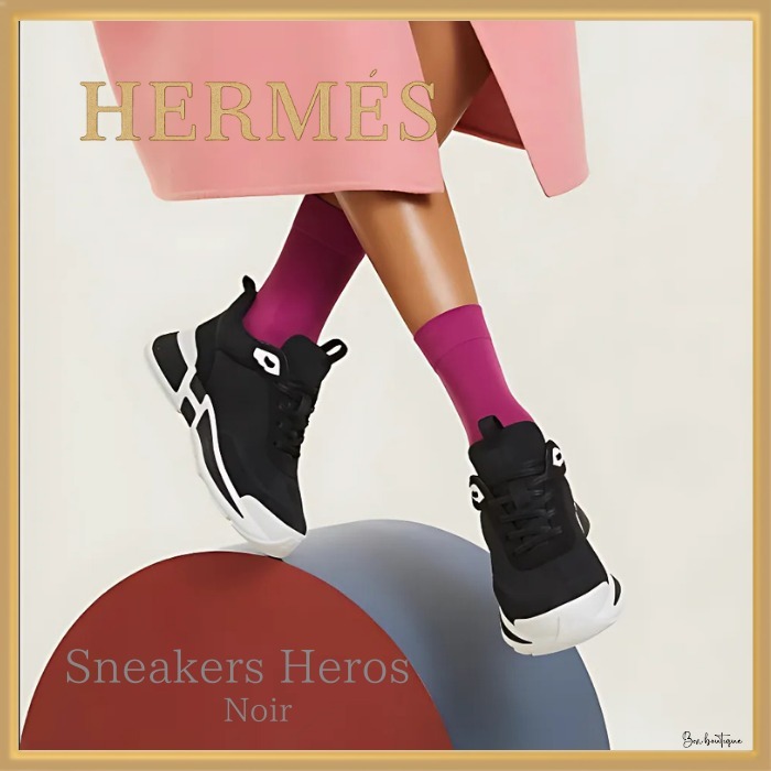 【動きやすさと洗練を両立】HERMES スニーカー Heros Noir
