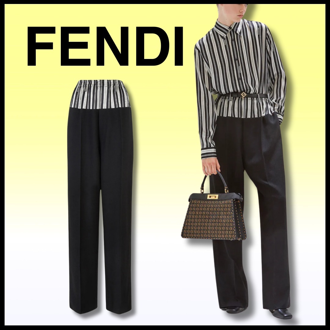 ♢VIP♢【FENDI】ストライプバイカラーパンツ