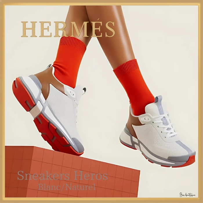 【抜け感と差し色が魅力】HERMES スニーカーHeros Blanc/Naturel