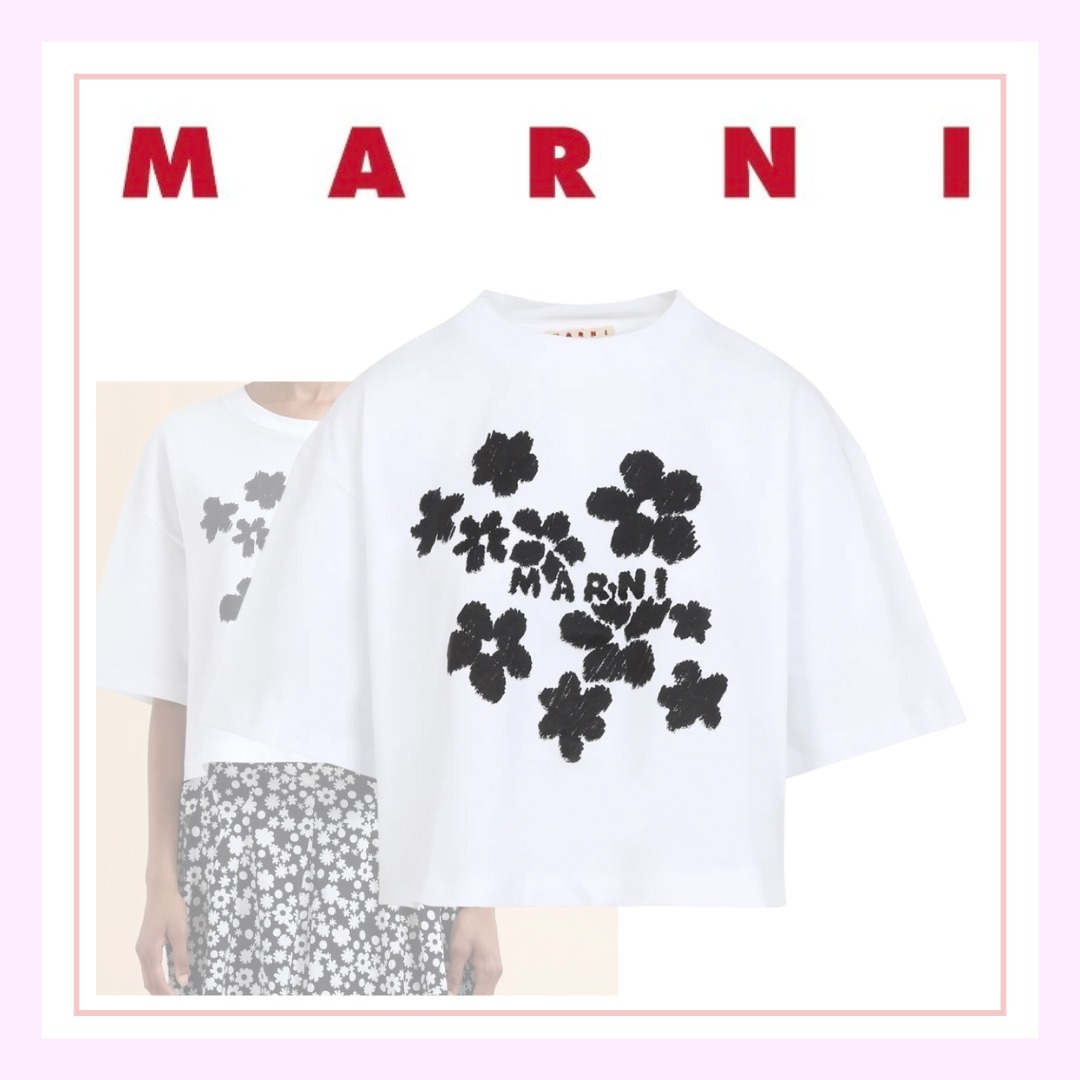 関税/送料込【MARNI】デイジー ガーデン プリント Tシャツ