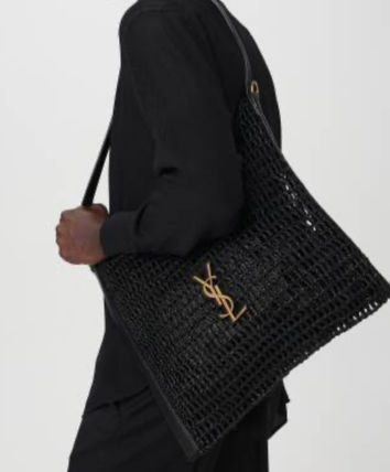 Saint Laurent カサンドラ ラフィアショルダーバッグ OXALIS