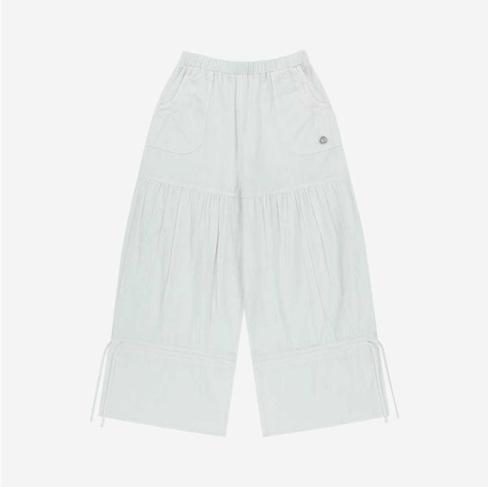 【COYSEIO】 SHIRRING ROUGH PANTS WHITE