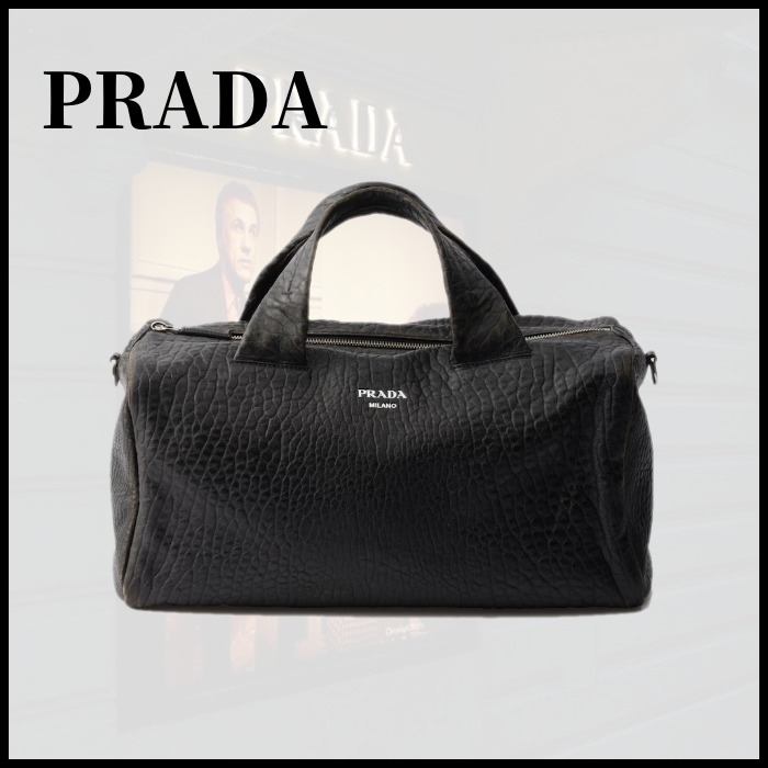 PRADA★ナッパレザー ダッフルバッグ □PRADA プラダ ナッパレザー ダッフルバッグ