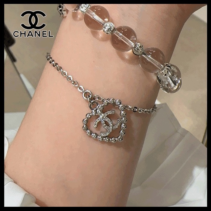 【25S☆ゆれるハートがかわいい☆】CHANEL ブレスレット CCロゴ