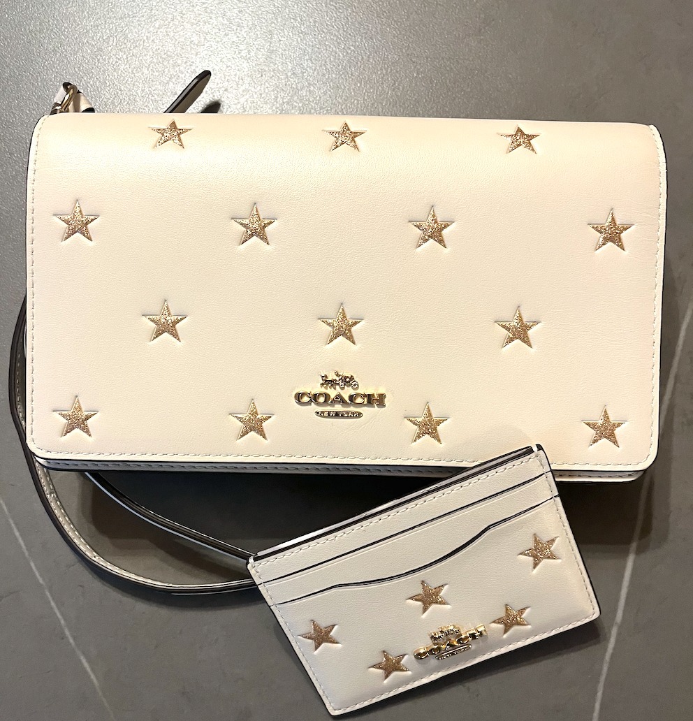 訳ありCoach Annaグリッタースタークロスボディ&カードケース
