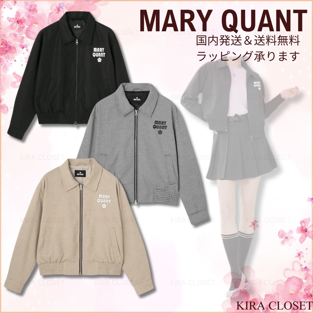 すぐ届く MARY QUANT 【レトロ感♪】ロゴ アップリケ ブルゾン