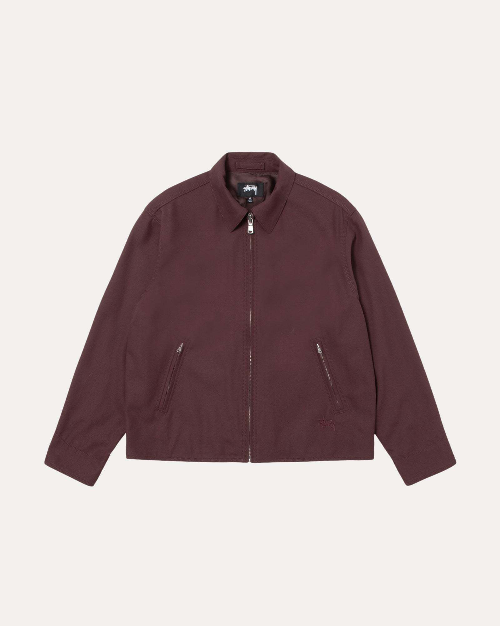 stussy】GARAGE JACKET GABARDINE 3色展開 Snake Maroon Black