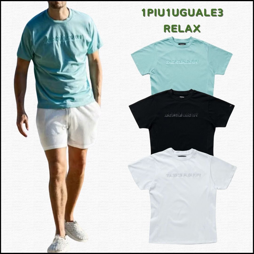 国内発送【1PIU1UGUALE3 RELAX】2重ロゴ半袖Tシャツ