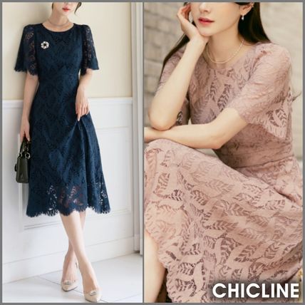 【CHICLINE 】 MIREL シルバーフラワーレースワンピース ☆ChicLine☆ ミレエル♡シルバーフラワーレースワンピース