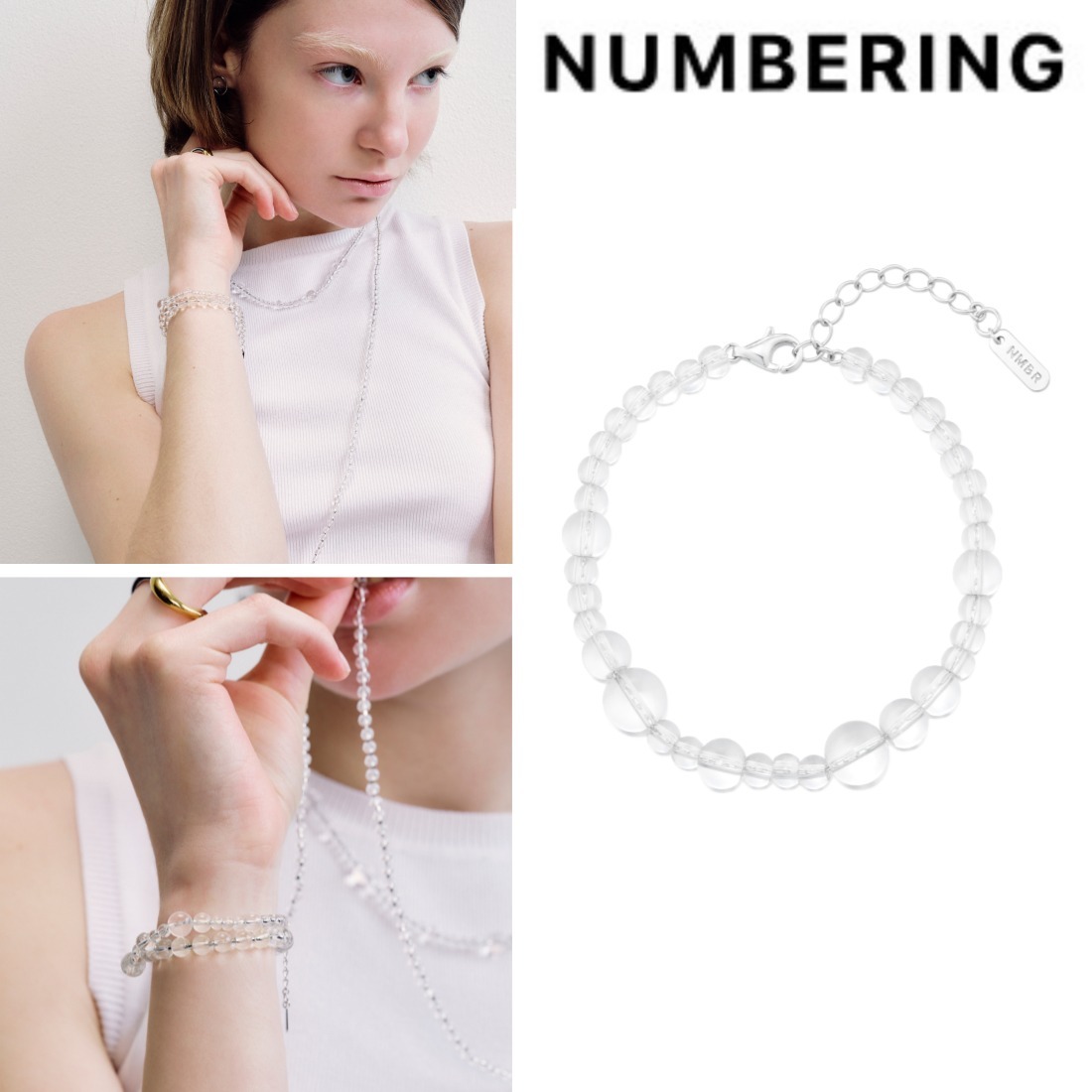 ブレスレット Clear Quartz Bubble Bracelet #7907