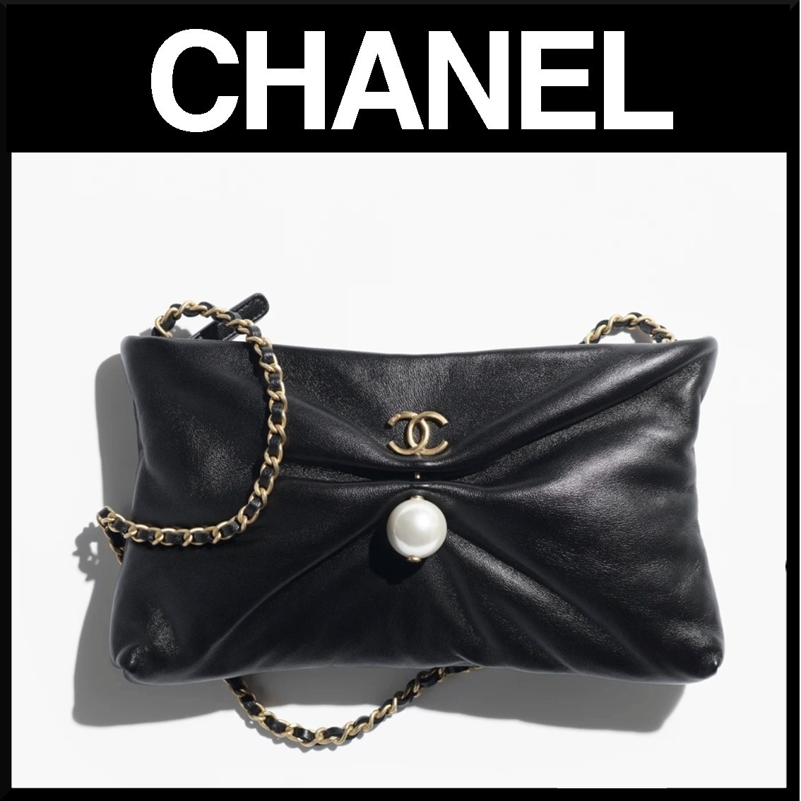 【パールがかわいい★25S】CHANEL チェーンクラッチ バッグ