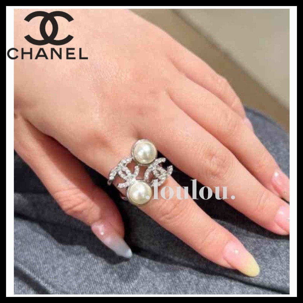 【ダブルのCCマークにパールが華やか♪】CHANEL リング