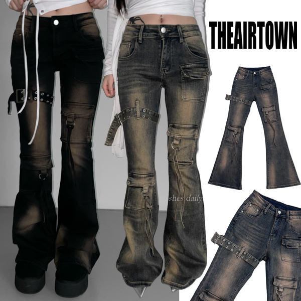 【THEAIRTOWN】cookie sand washing pocket bootscut ★S/M