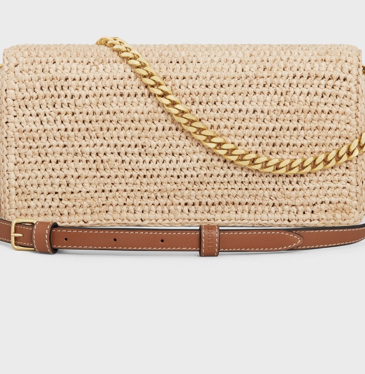 関税込み＊CELINE＊マルチポシェット / ラフィア10M432FWI.02NT ラフィアのマルチポシェット (CELINE/ショルダーバッグ