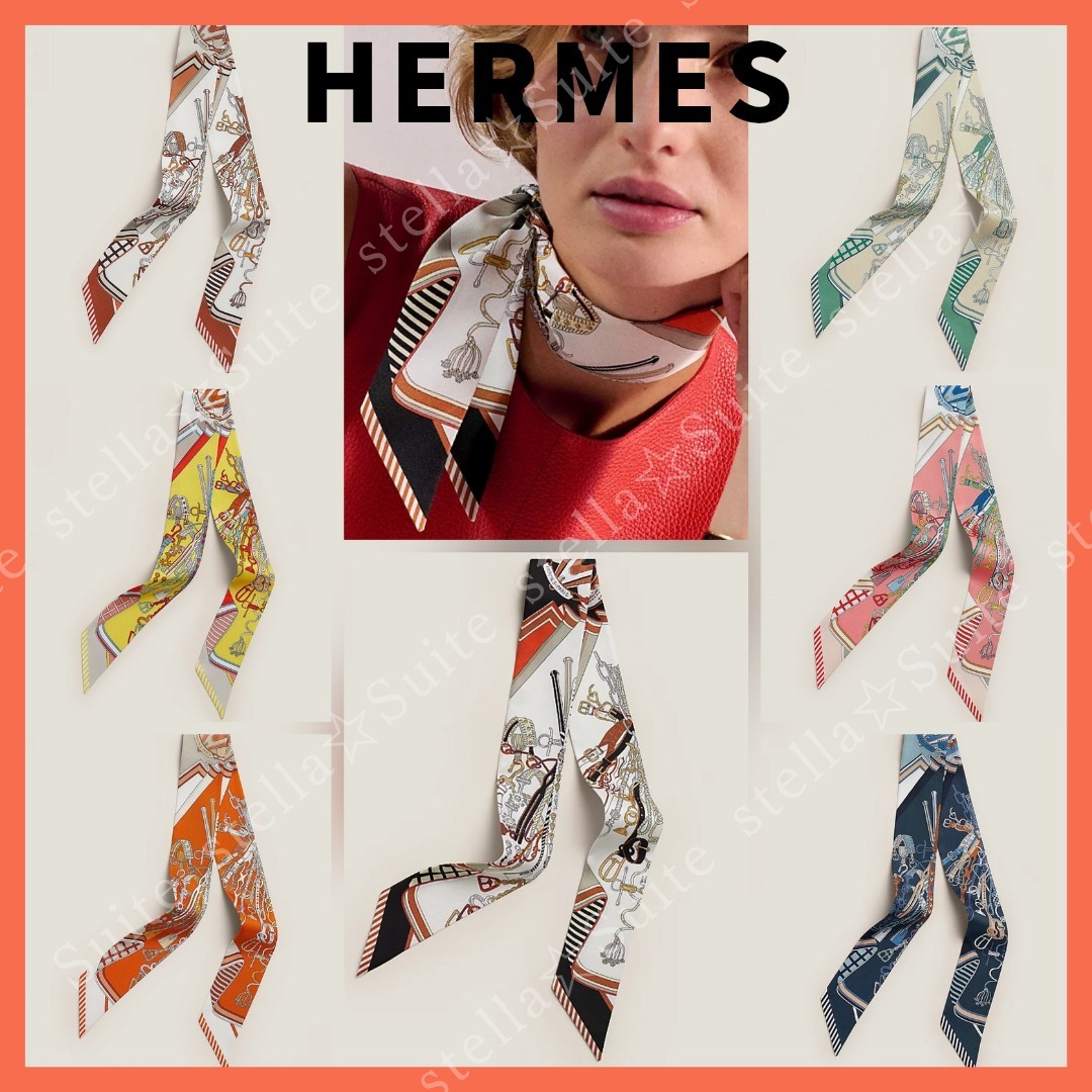 国内発送【HERMES】ツイリー☆鞍職人の花束★スカーフ☆総柄