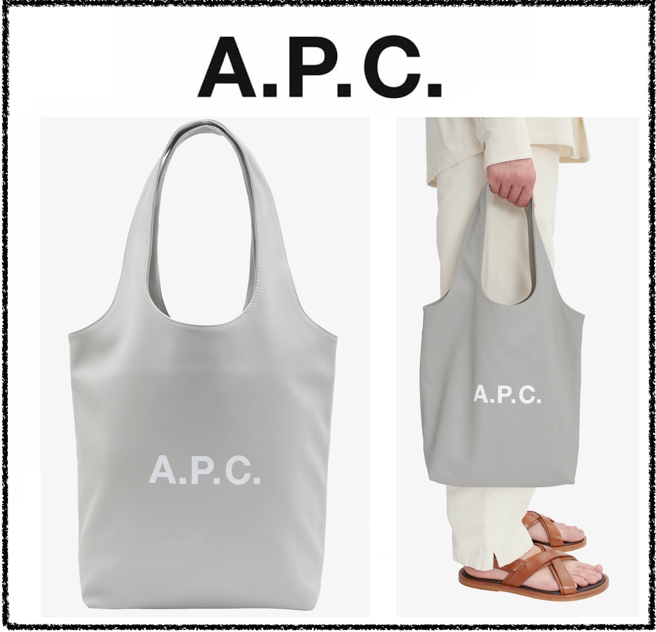 ★パリ発 A.P.C.★ NINON スモールトートバッグ ロゴ マスチック