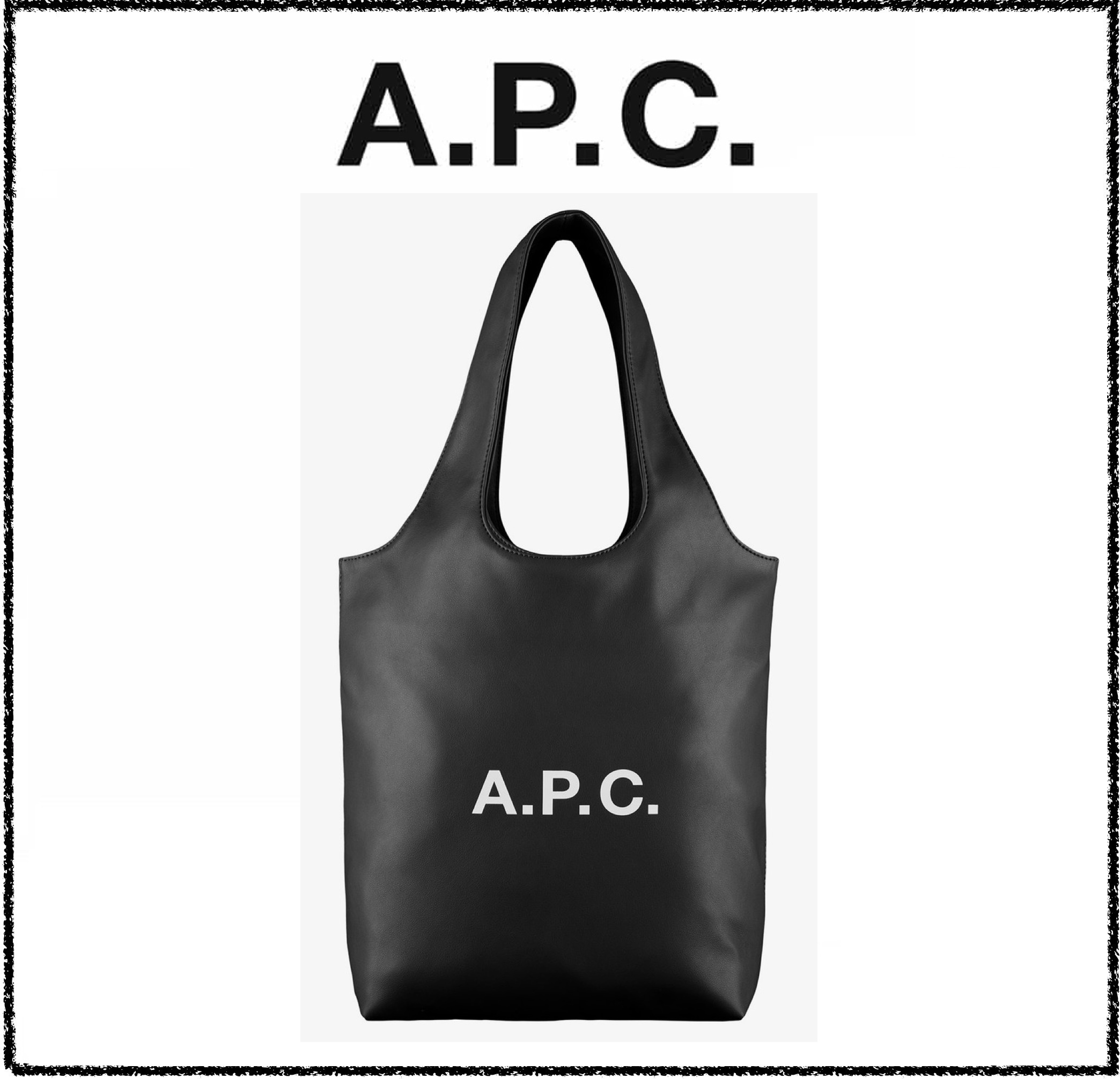 ★パリ発 A.P.C.★ NINON スモールトートバッグ レザー風 黒