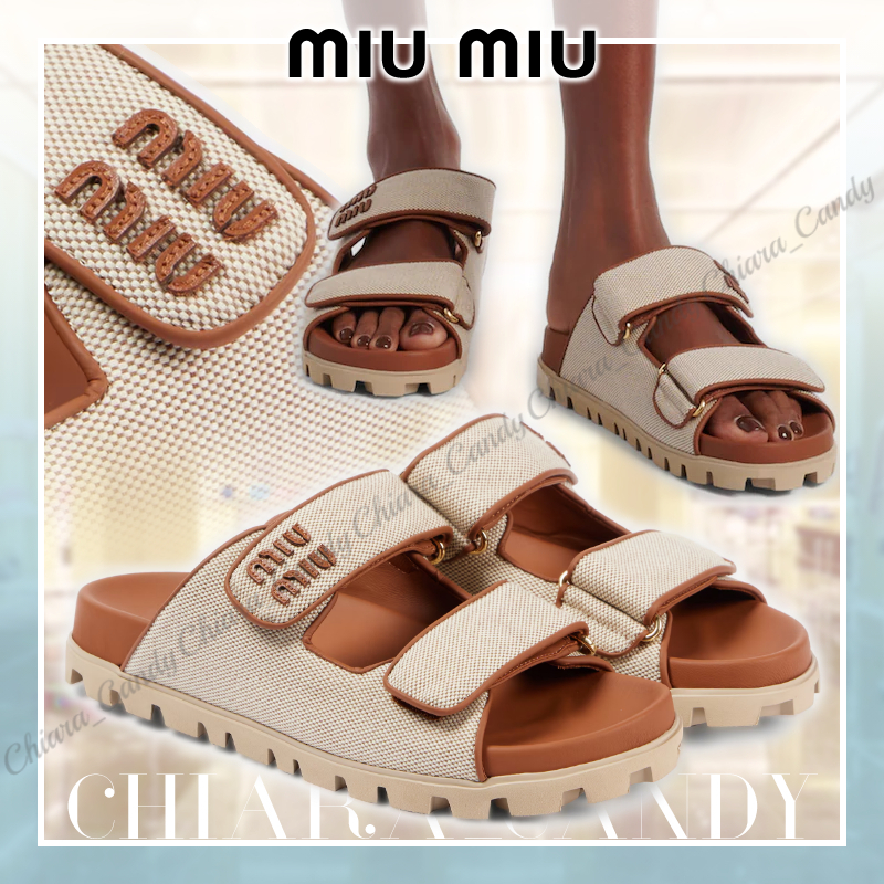 【25SS NEW】MiuMiu_women / キャンバス サンダル