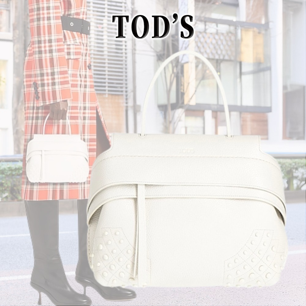 【上質なエレガンス】TOD'S ハンドバッグ エンボスレザー