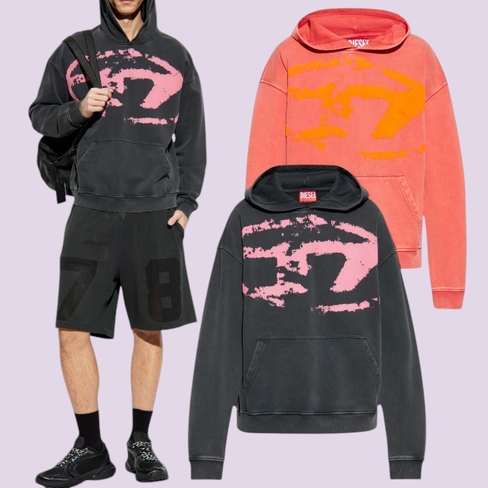 ★関税込み★【DIESEL】S-Boxt-Hood-R10 パーカー ロゴ