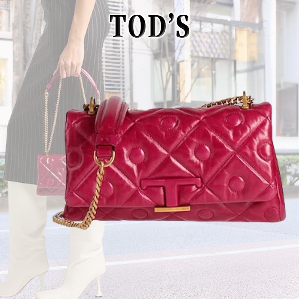 【上質なエレガンス】TOD'S フラップバッグ ショルダー